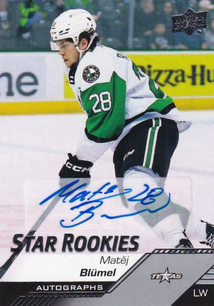 AUTO RC karta MATĚJ BLUMEL 22-23 AHL Star Rookies Autograph číslo 104
